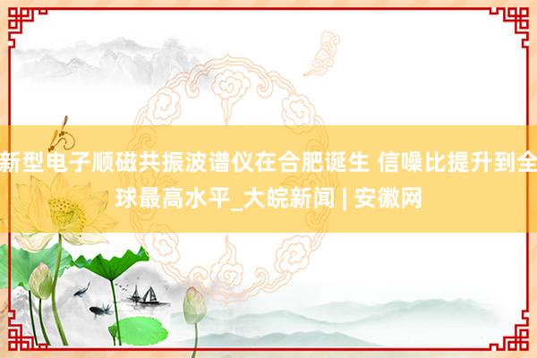 新型电子顺磁共振波谱仪在合肥诞生 信噪比提升到全球最高水平_大皖新闻 | 安徽网