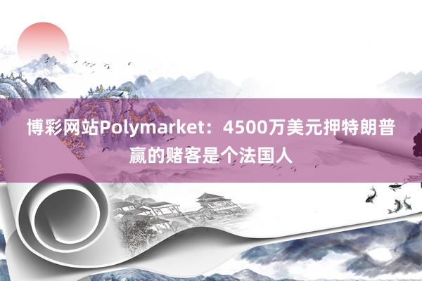 博彩网站Polymarket：4500万美元押特朗普赢的赌客是个法国人