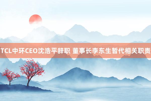 TCL中环CEO沈浩平辞职 董事长李东生暂代相关职责