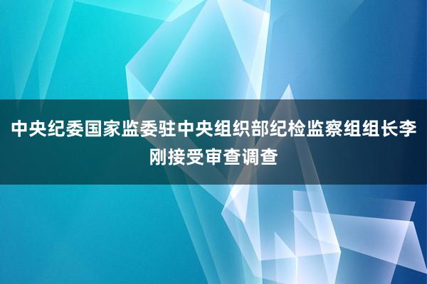 中央纪委国家监委驻中央组织部纪检监察组组长李刚接受审查调查