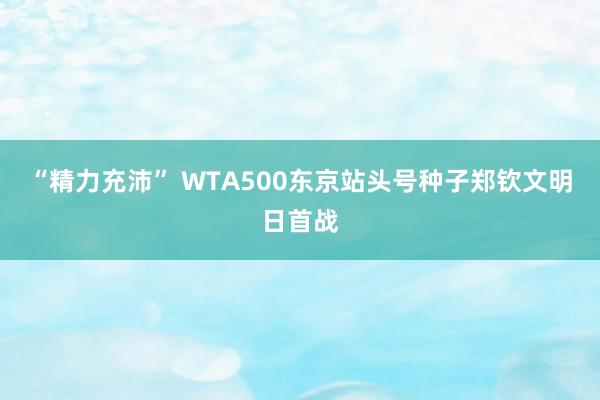 “精力充沛” WTA500东京站头号种子郑钦文明日首战