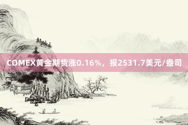 COMEX黄金期货涨0.16%，报2531.7美元/盎司