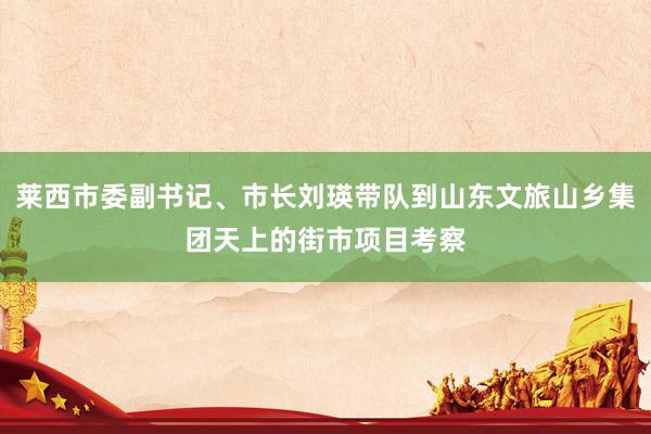 莱西市委副书记、市长刘瑛带队到山东文旅山乡集团天上的街市项目考察