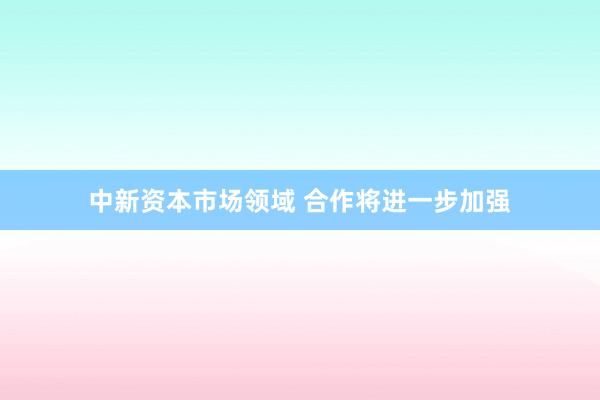 中新资本市场领域 合作将进一步加强