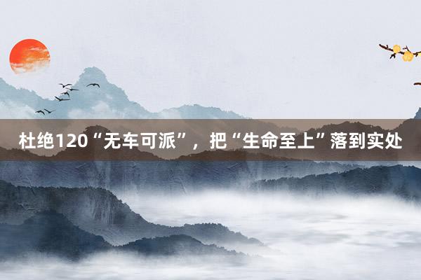 杜绝120“无车可派”，把“生命至上”落到实处