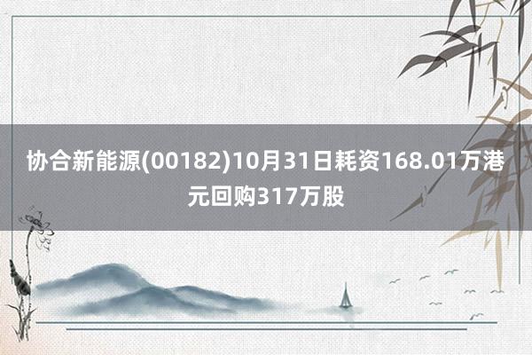 协合新能源(00182)10月31日耗资168.01万港元回购317万股