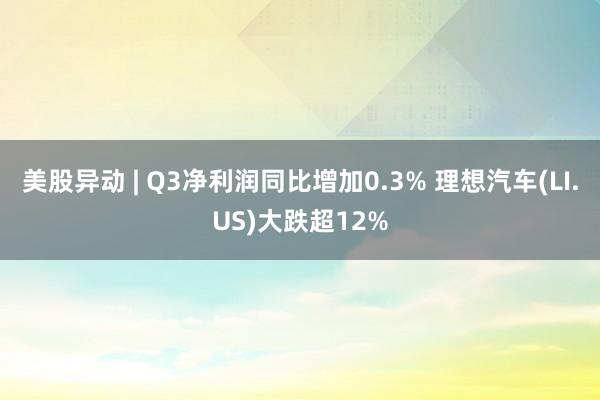 美股异动 | Q3净利润同比增加0.3% 理想汽车(LI.US)大跌超12%