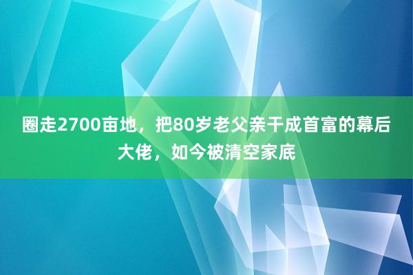 圈走2700亩地，把80岁老父亲干成首富的幕后大佬，如今被清空家底