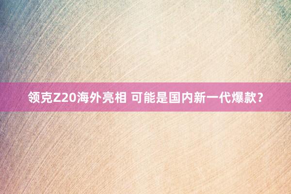 领克Z20海外亮相 可能是国内新一代爆款？