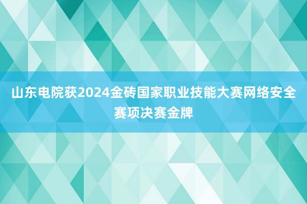 山东电院获2024金砖国家职业技能大赛网络安全赛项决赛金牌