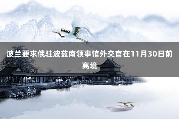 波兰要求俄驻波兹南领事馆外交官在11月30日前离境