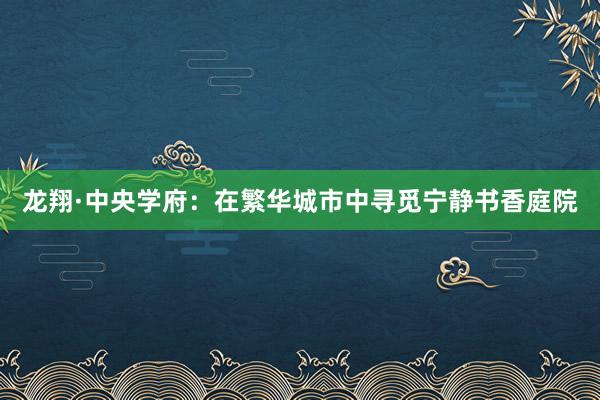 龙翔·中央学府：在繁华城市中寻觅宁静书香庭院