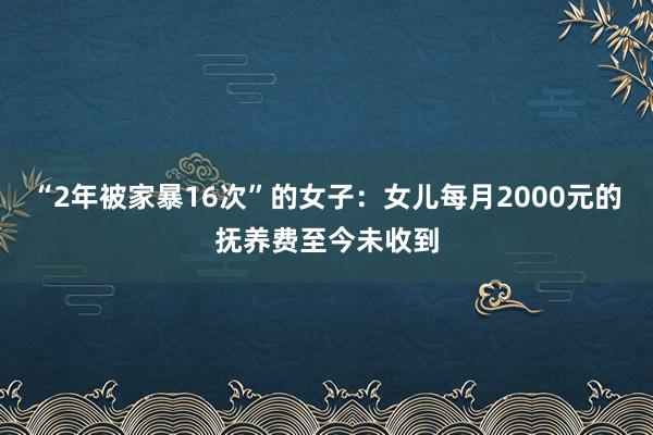 “2年被家暴16次”的女子：女儿每月2000元的抚养费至今未收到