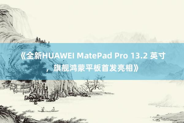 《全新HUAWEI MatePad Pro 13.2 英寸，旗舰鸿蒙平板首发亮相》