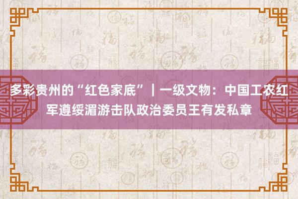 多彩贵州的“红色家底”｜一级文物：中国工农红军遵绥湄游击队政治委员王有发私章