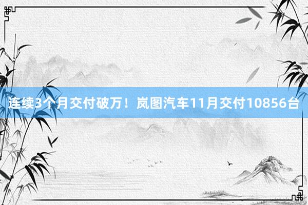 连续3个月交付破万！岚图汽车11月交付10856台