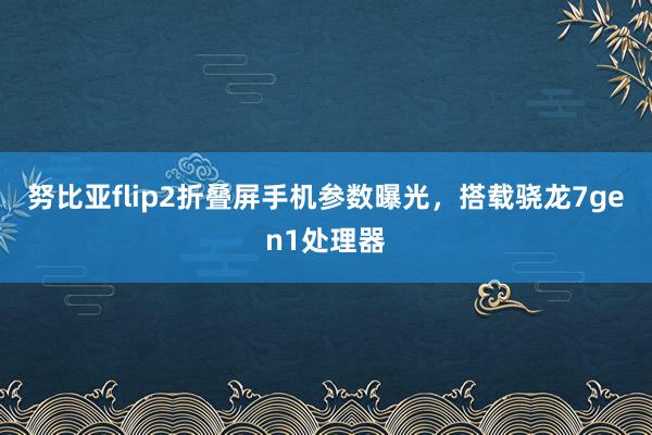 努比亚flip2折叠屏手机参数曝光，搭载骁龙7gen1处理器