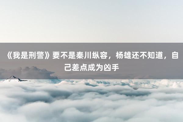 《我是刑警》要不是秦川纵容，杨雄还不知道，自己差点成为凶手