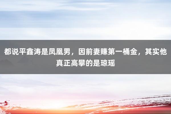 都说平鑫涛是凤凰男，因前妻赚第一桶金，其实他真正高攀的是琼瑶