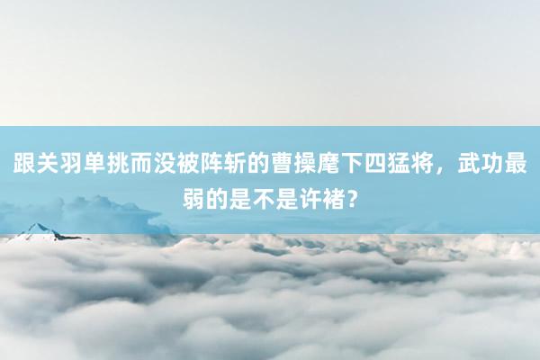 跟关羽单挑而没被阵斩的曹操麾下四猛将，武功最弱的是不是许褚？