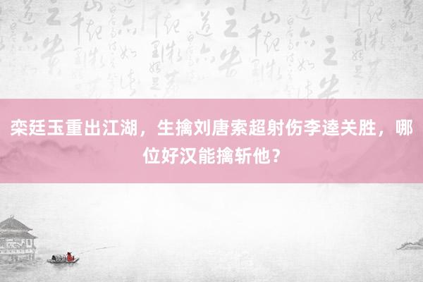 栾廷玉重出江湖，生擒刘唐索超射伤李逵关胜，哪位好汉能擒斩他？